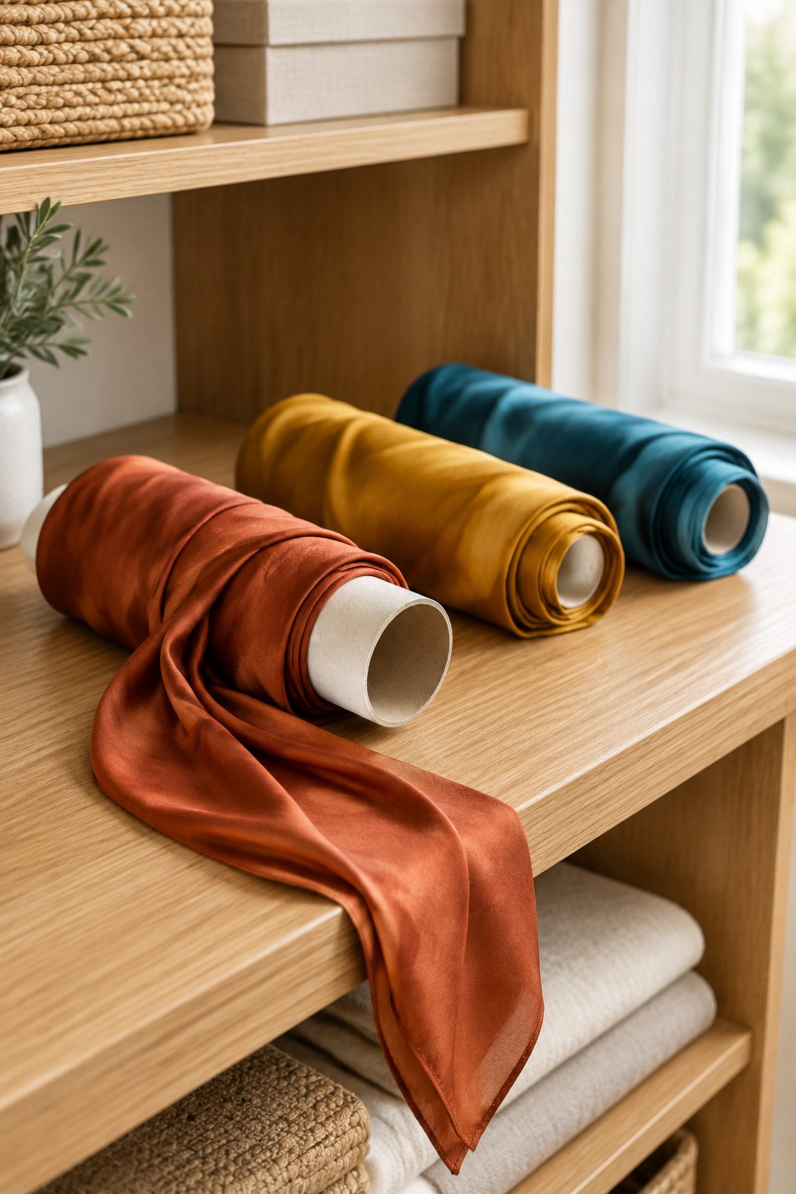 Roll Scarves Around Archival Tubes Instead of Folding Them