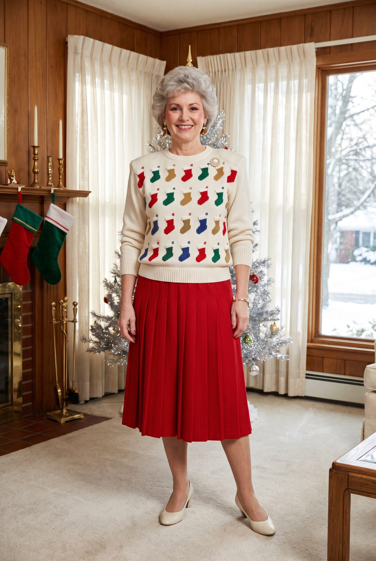 The Rows of Tiny Stockings Pullover