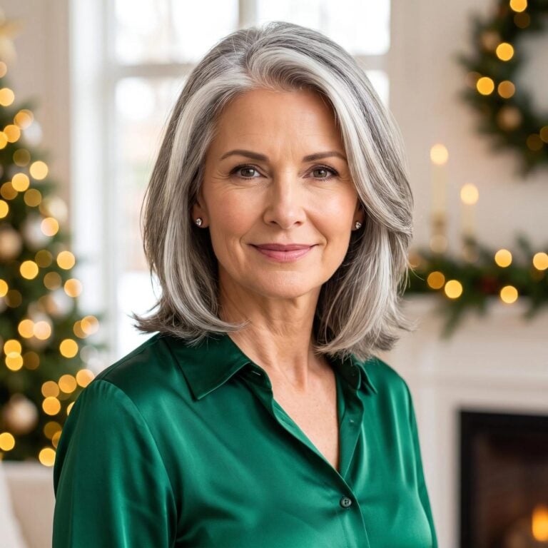 Gray Hair Was Made for Holiday Lighting — 39 Christmas Hairstyles That Give Silver Something to Celebrate