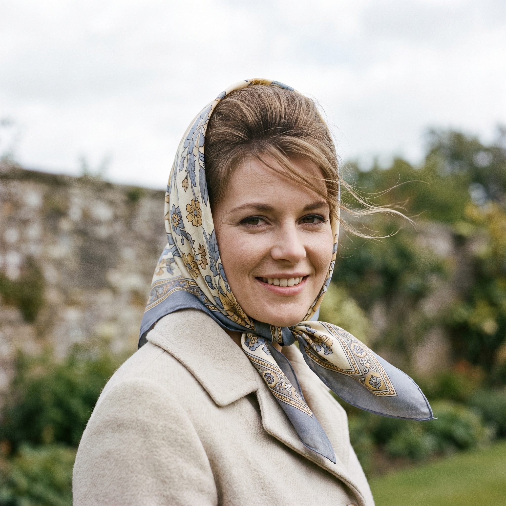 A Silk Scarf Tied Under the Chin