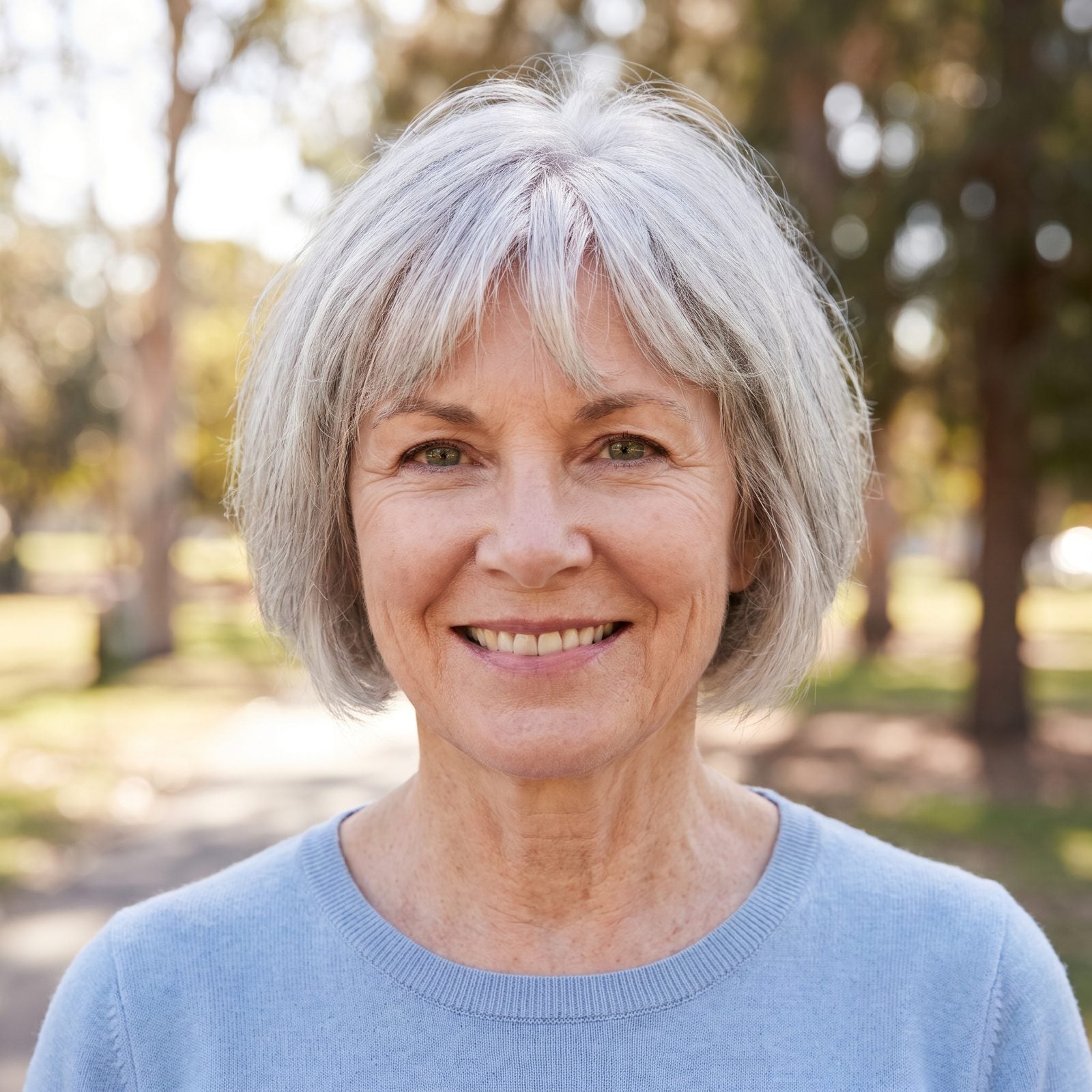 Silver Bixie Cut With Soft Piecey Fringe
