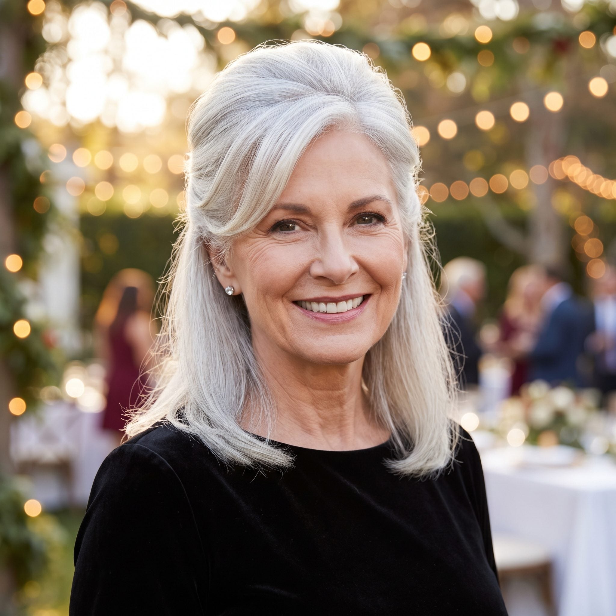 Silver Bouffant Half-Up Style: Lift at the Crown, Ease at the Shoulders