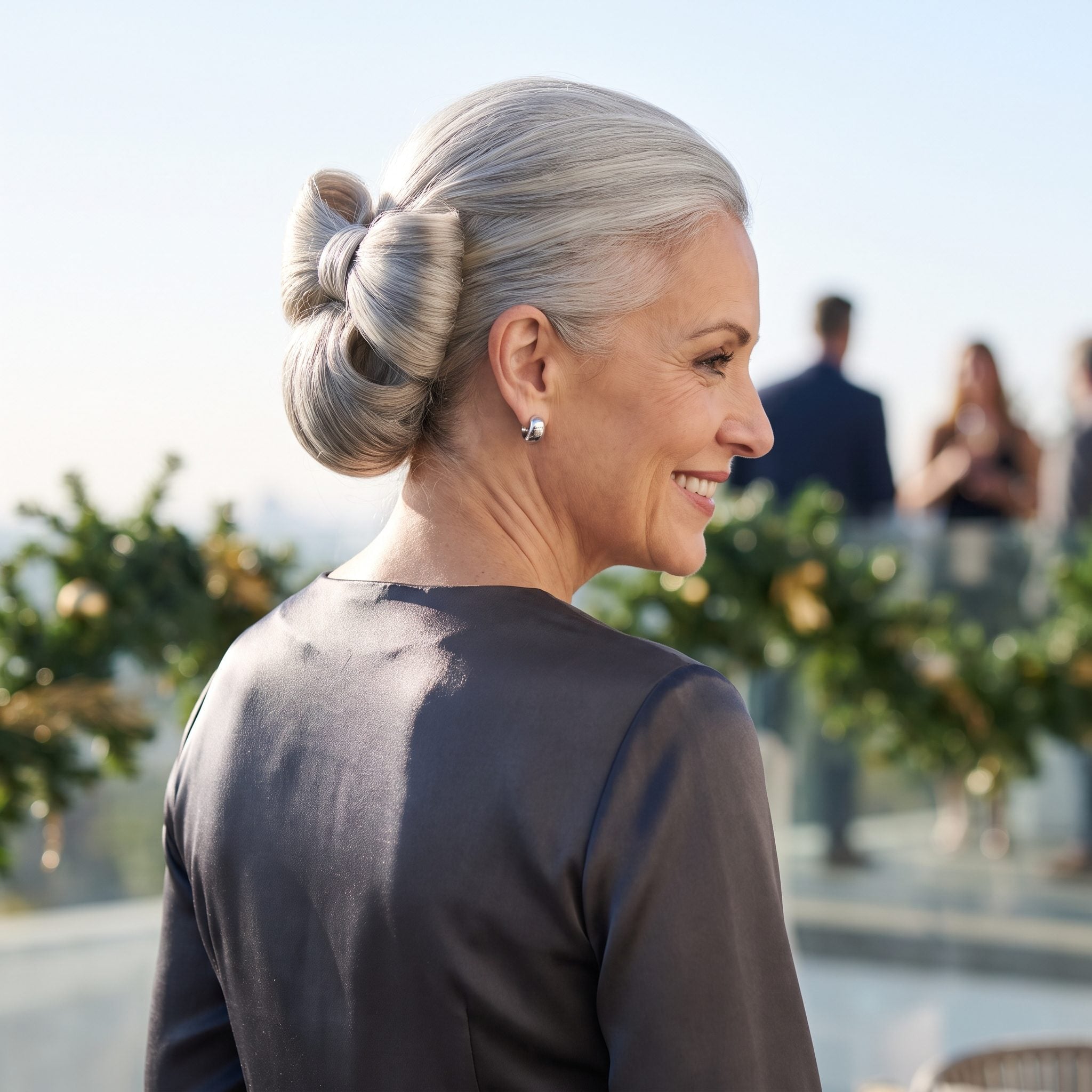 Silver Sculptural Bow Updo: The Back of Your Head Deserves a Moment
