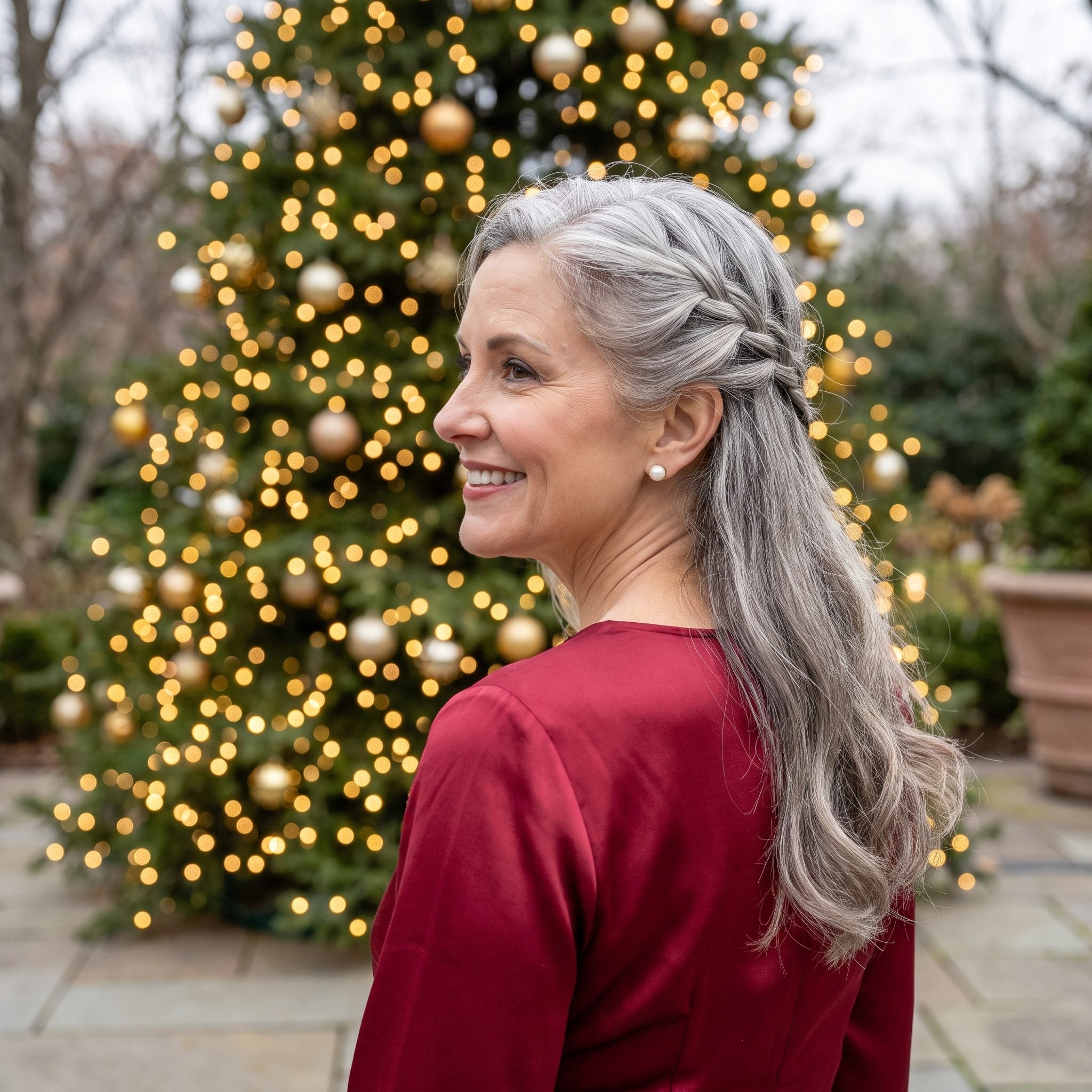 Silver Waterfall Braid: A Weave Through Loose Strands