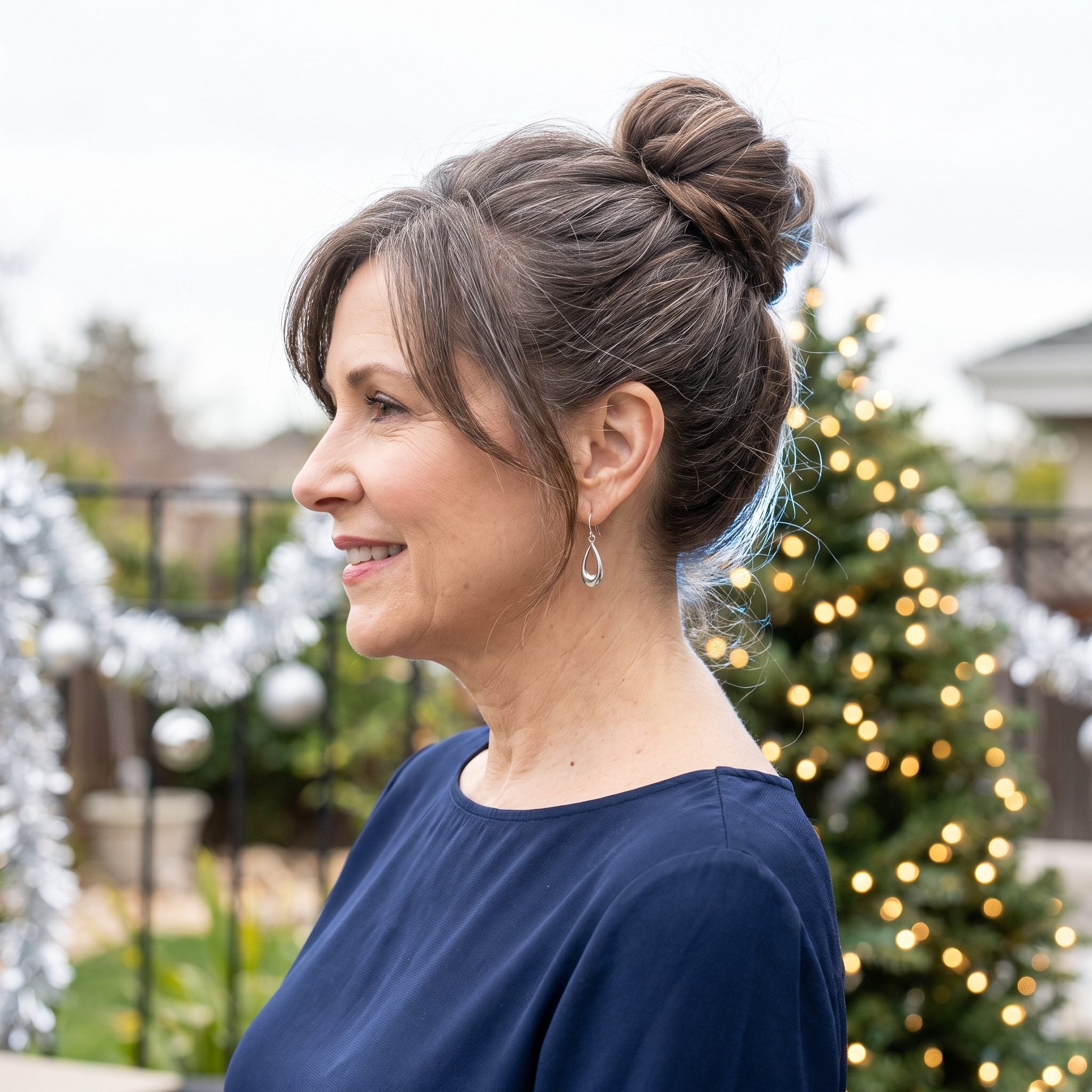 A Simple High Bun With a Soft Hairline