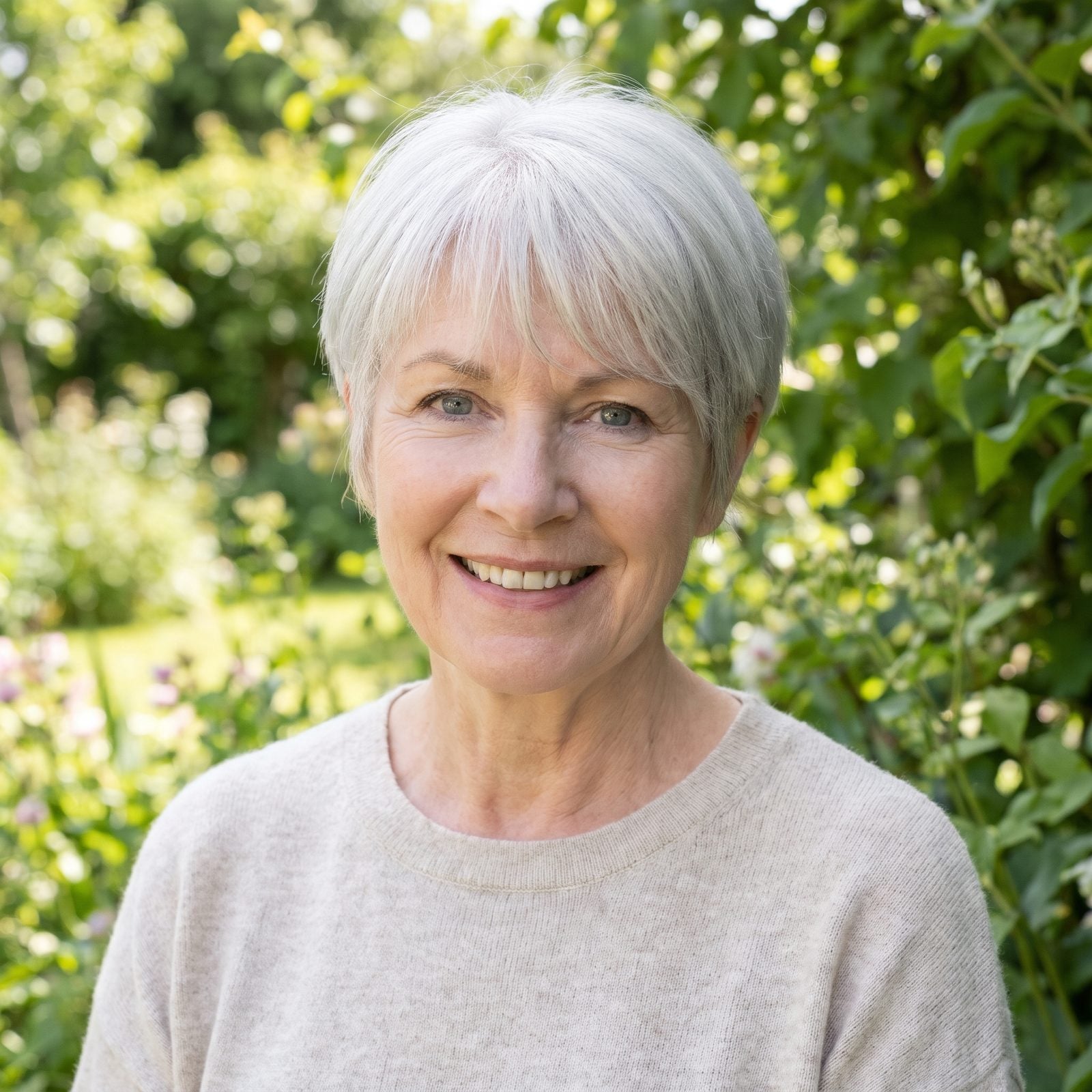 Soft Silver Pixie With Wispy Fringe