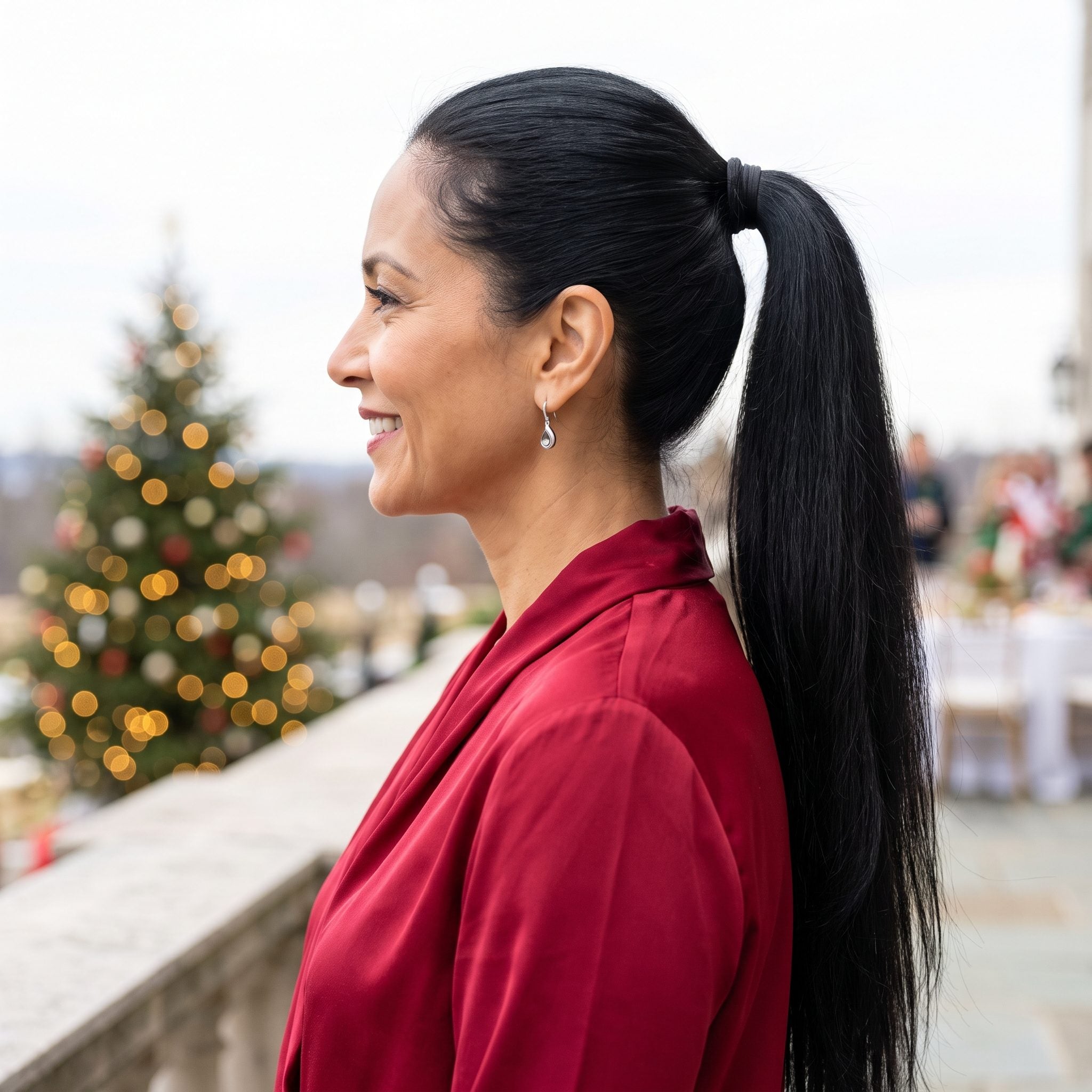 A Straight High Ponytail With Minimal Lift