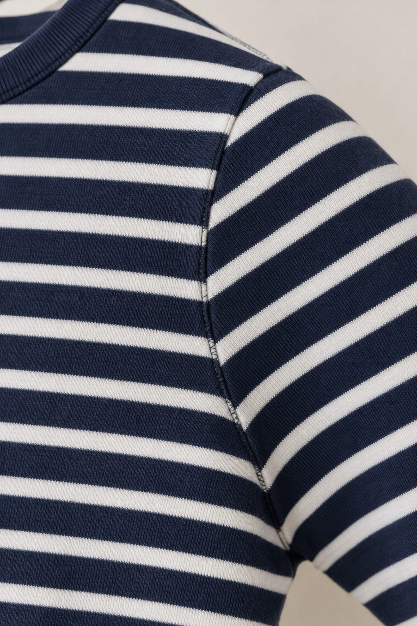 Stripes Matched Across Curved Armhole Seams