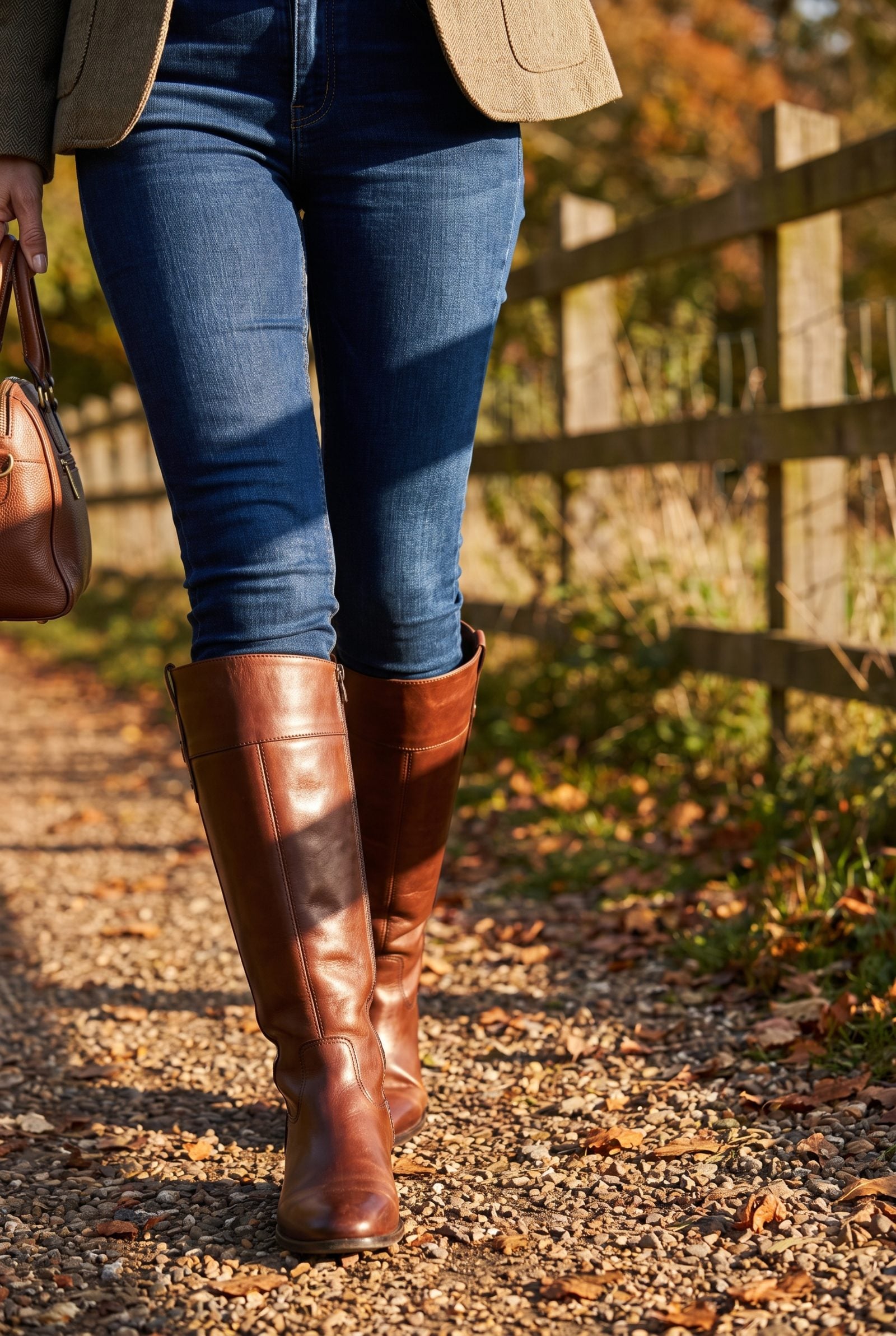Tall Riding Boots Over Skin-Tight Jeans