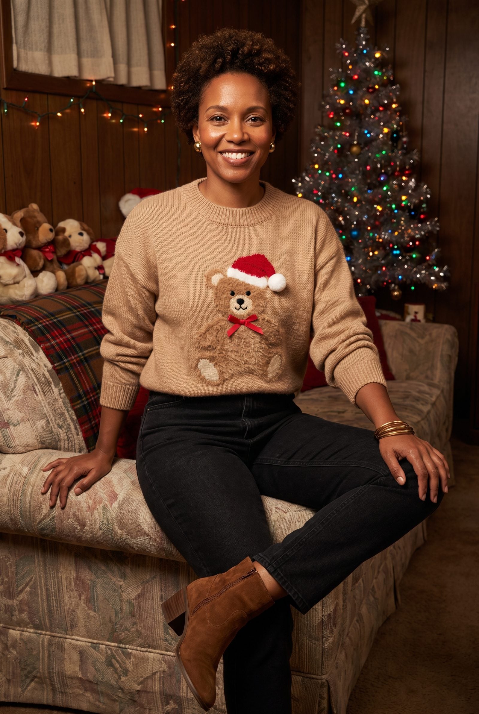 The Teddy Bear in a Santa Hat Pullover
