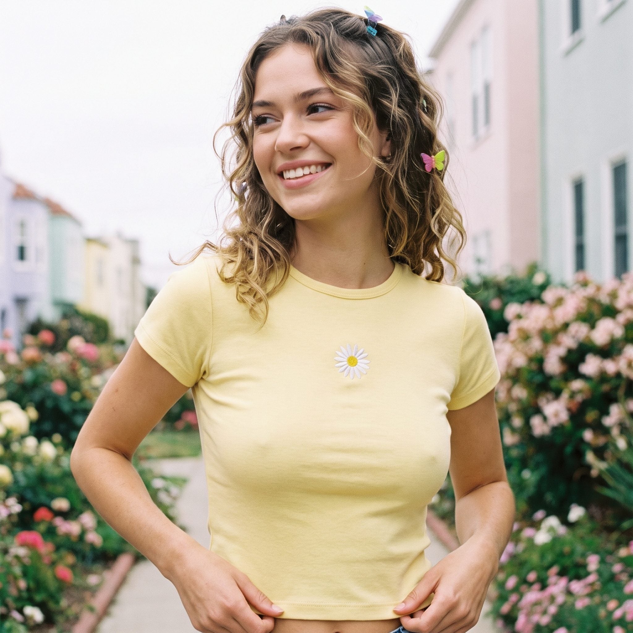 Tiny Baby Tees With the Little Daisy on the Chest