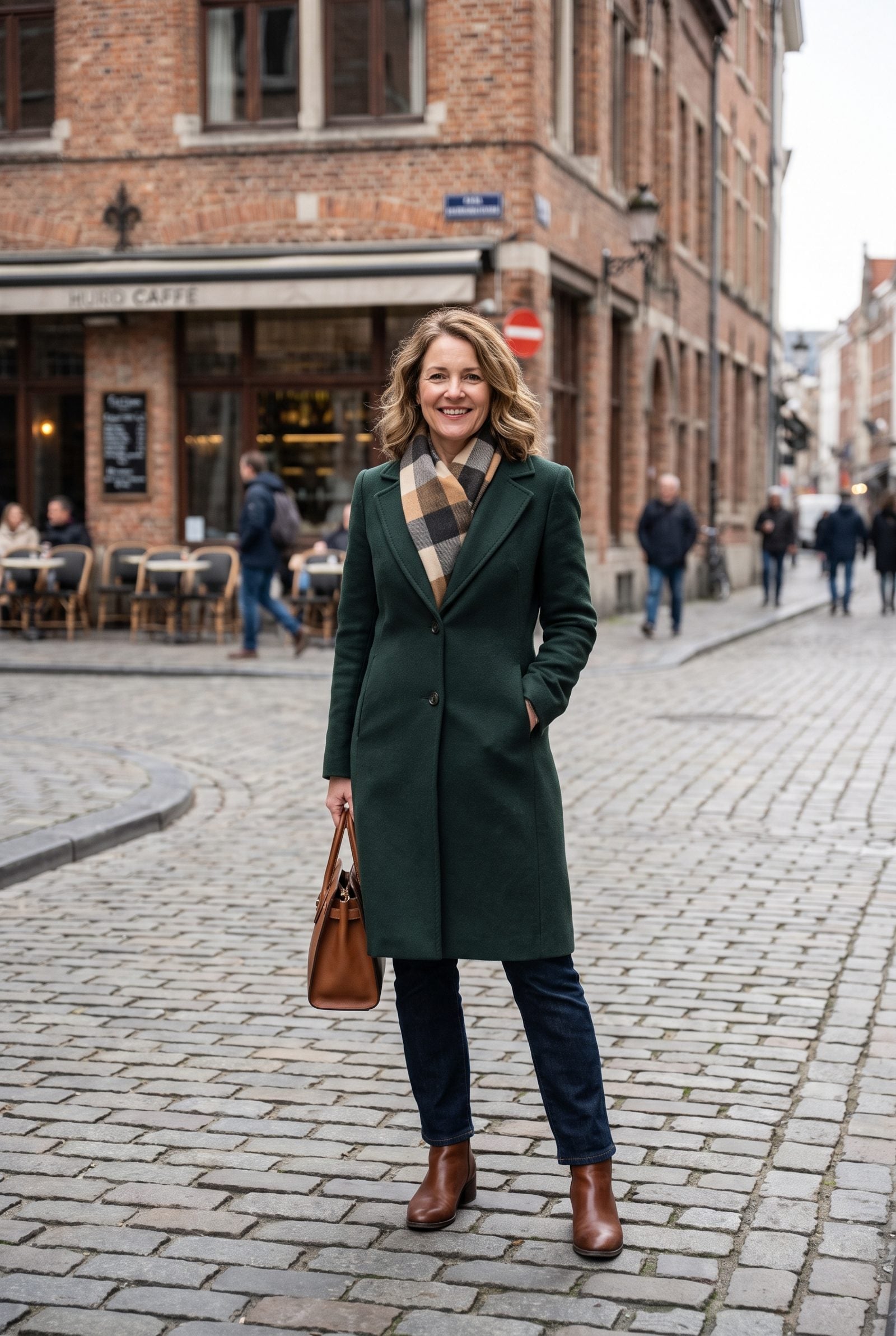 Tuck a Blanket Scarf Inside the Coat Instead of Wrapping It Outside