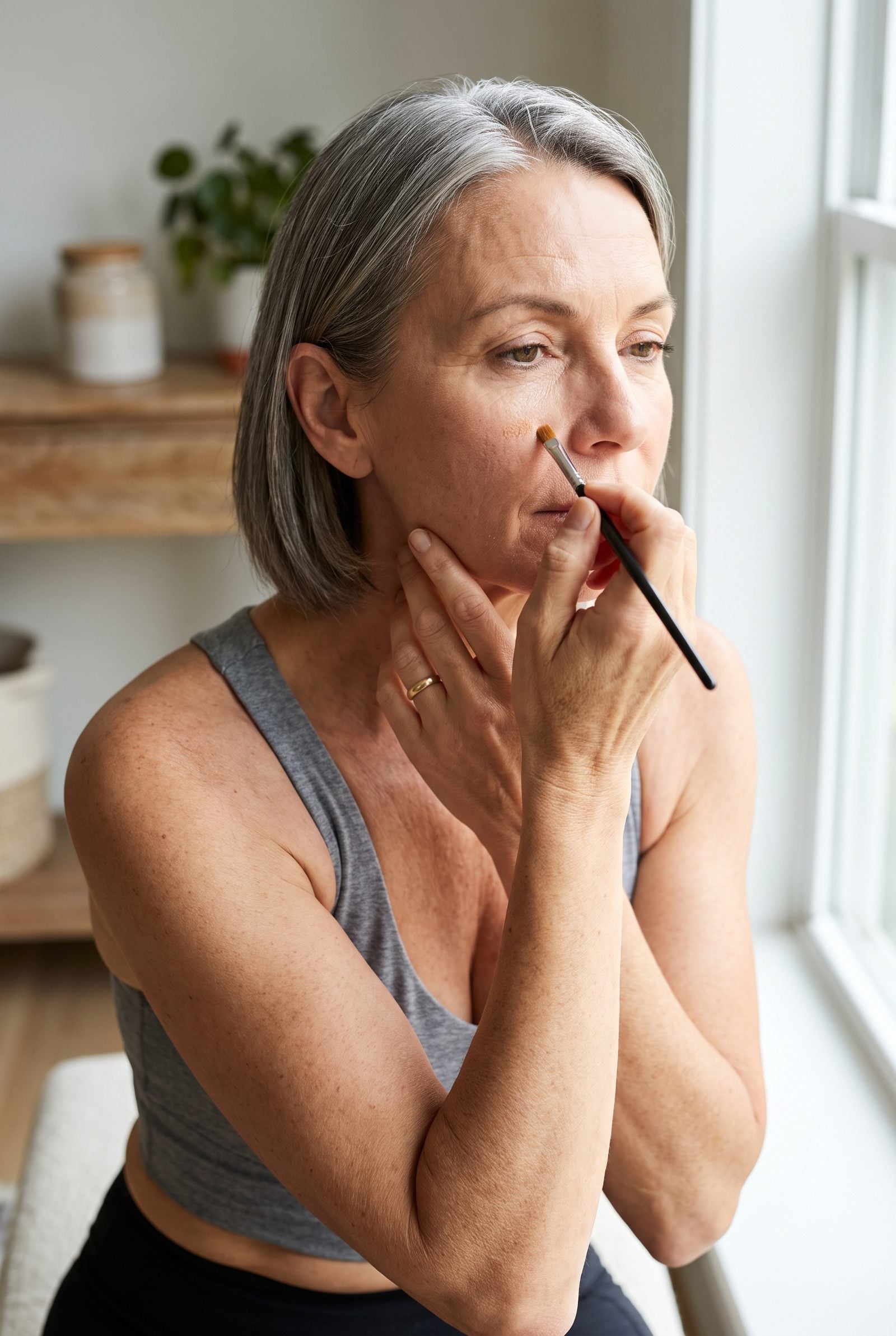 Use a Tiny Detail Brush to Place Concealer Only Where Needed
