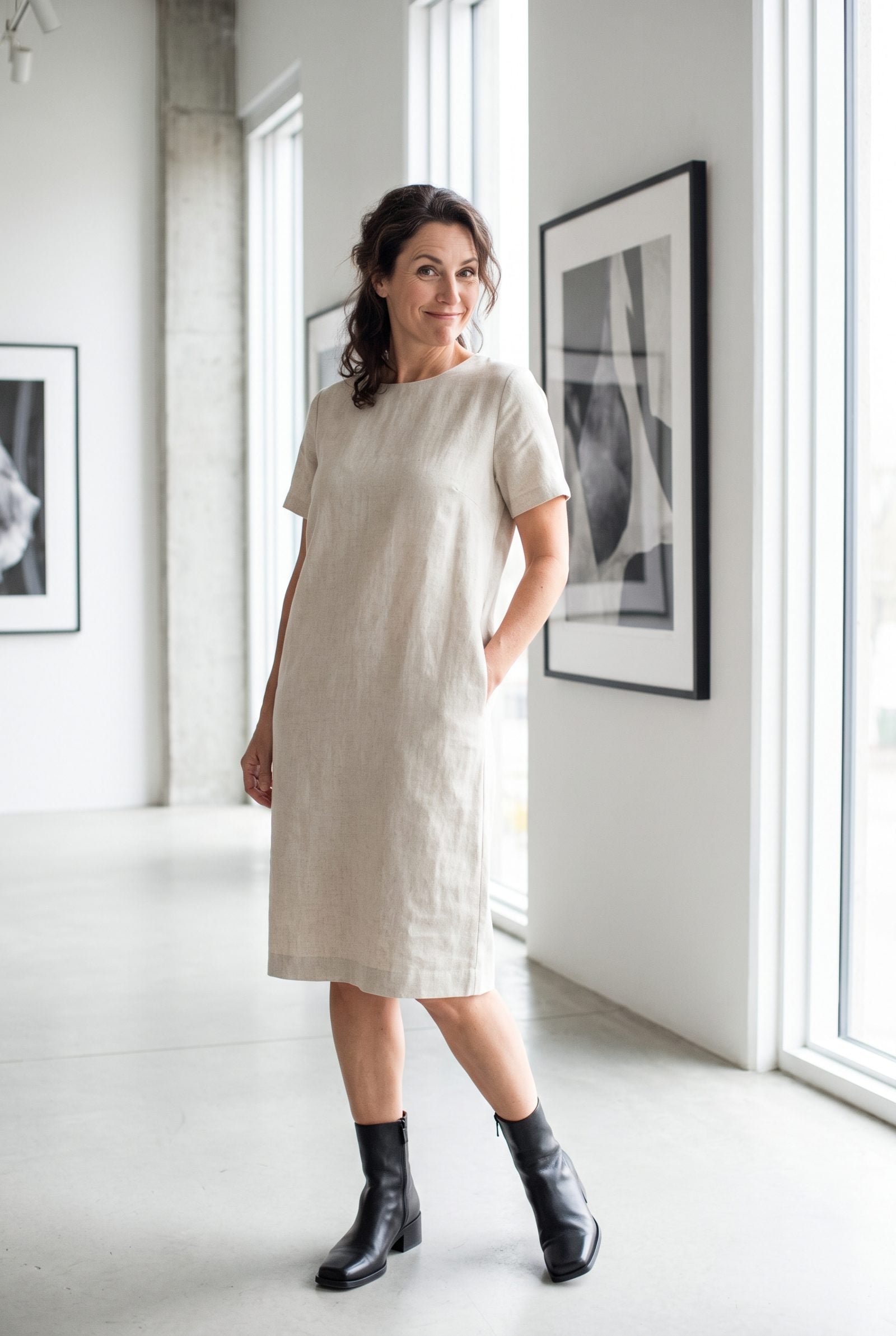 Using a Square-Toe Boot With a Minimal Shift Dress