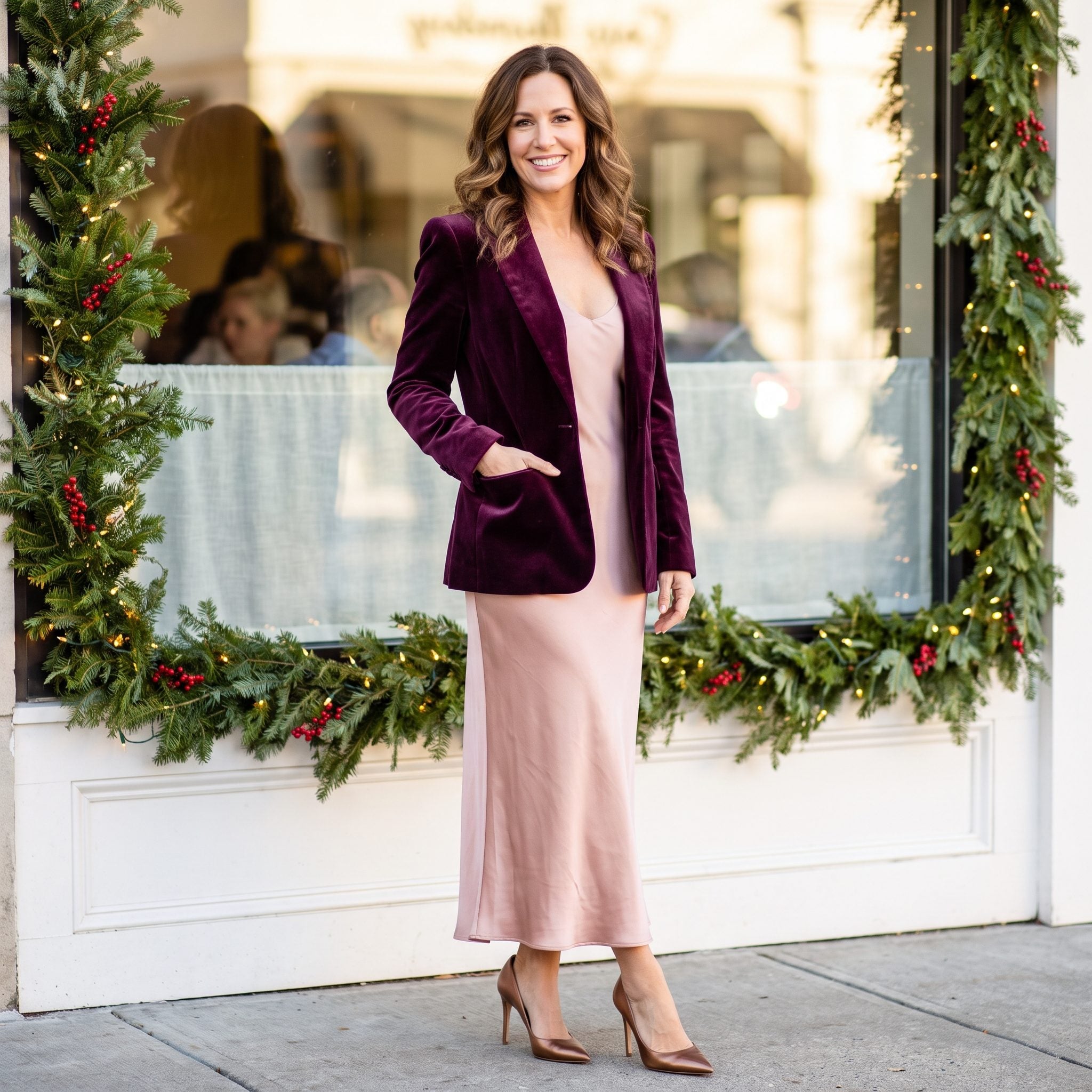 The Velvet Evening Jacket Worn Open and Easy