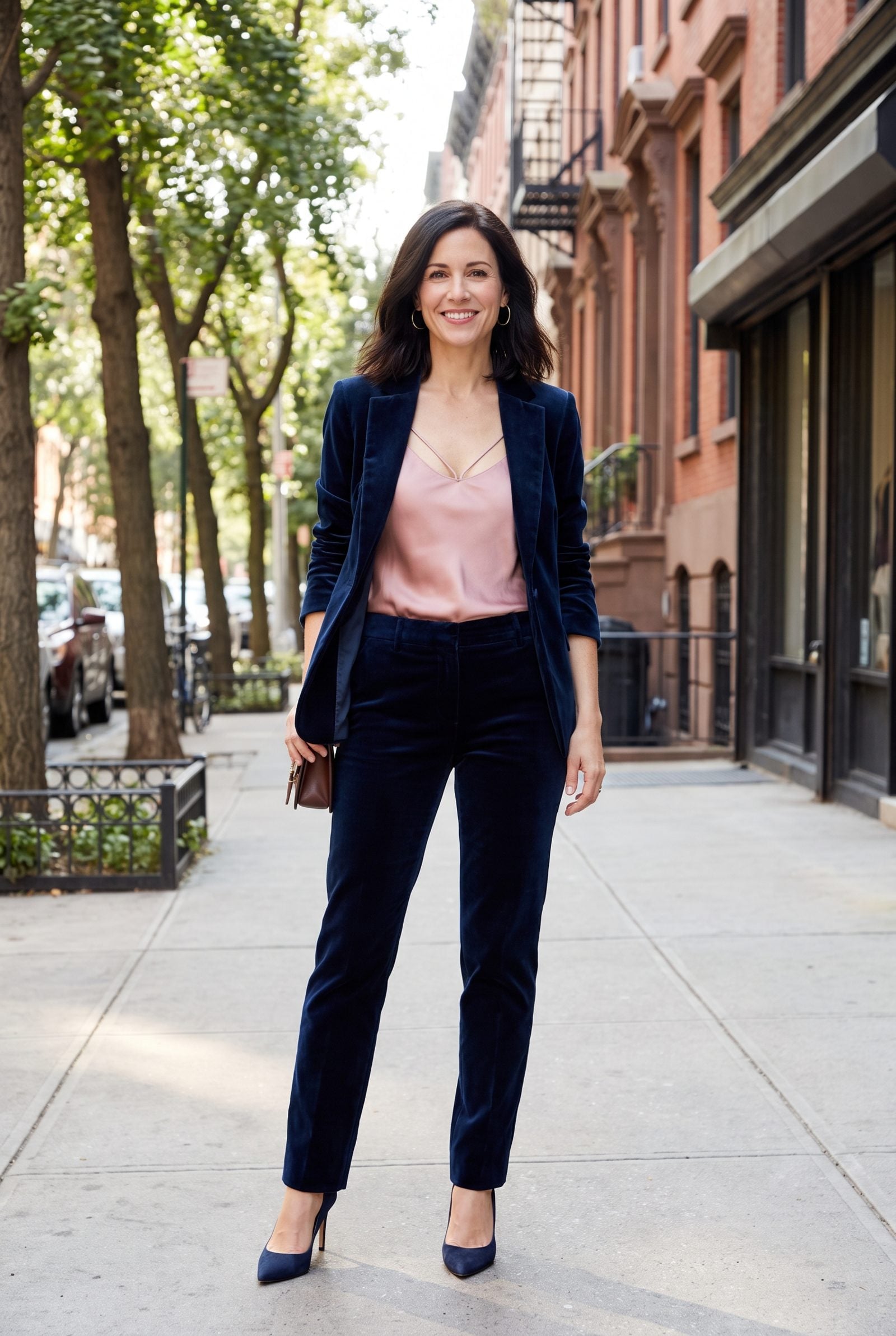 Velvet Tuxedo With a Silk Camisole