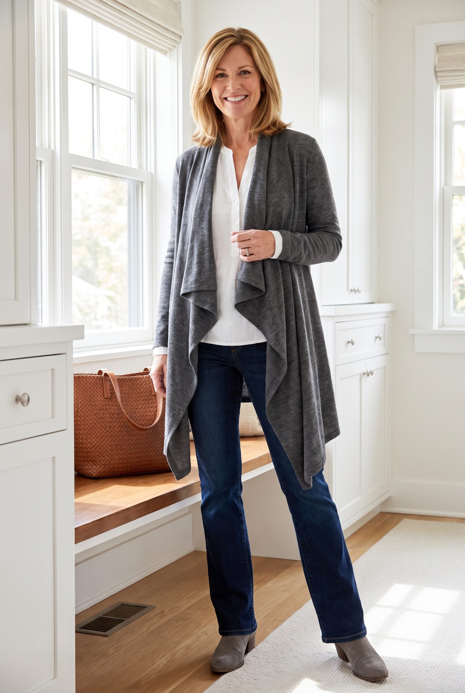 Waterfall-Front Cardigans