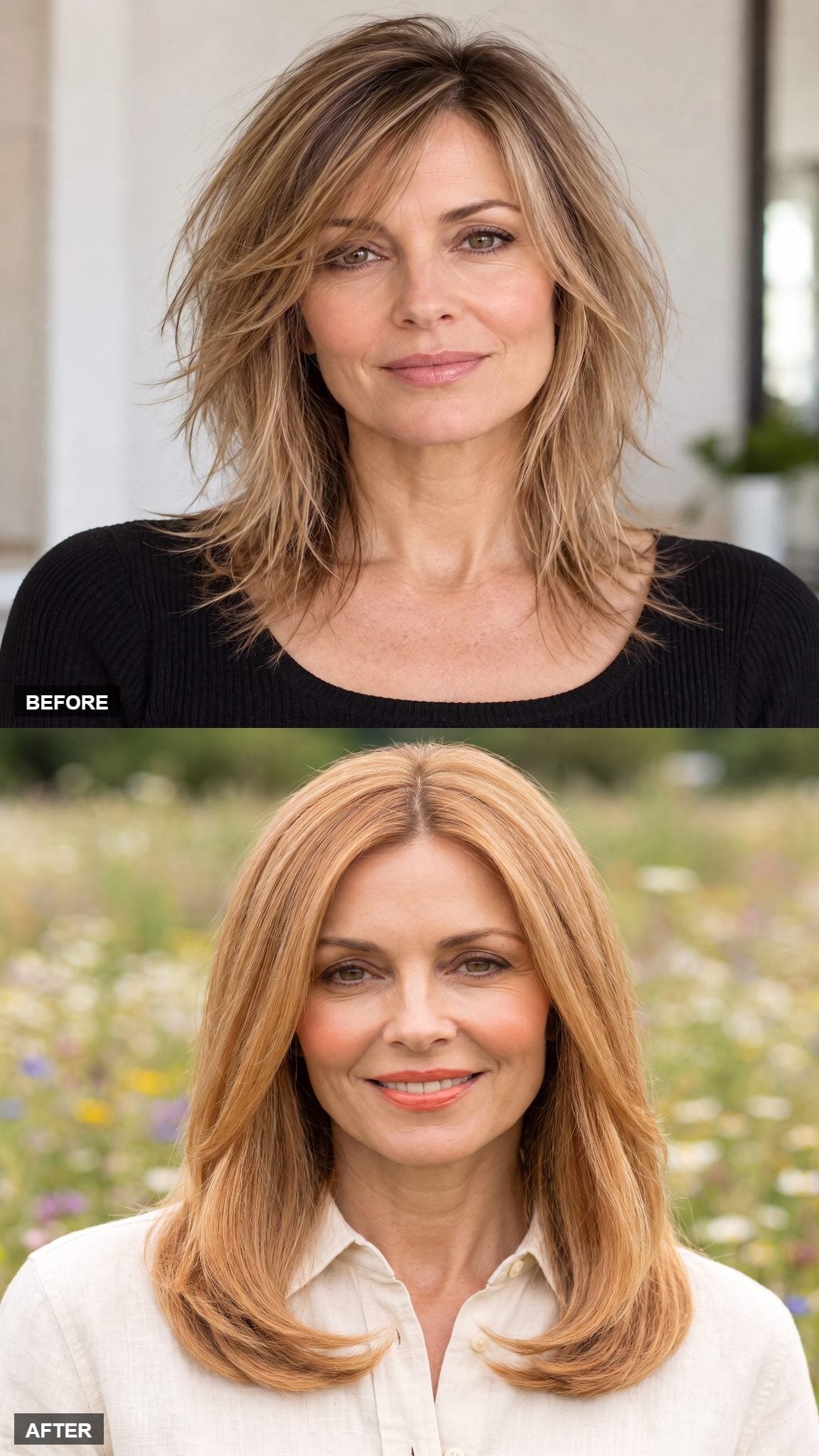 Warm Blonde, Shoulder-Length, and the Weight That Comes From Keeping Length Intact