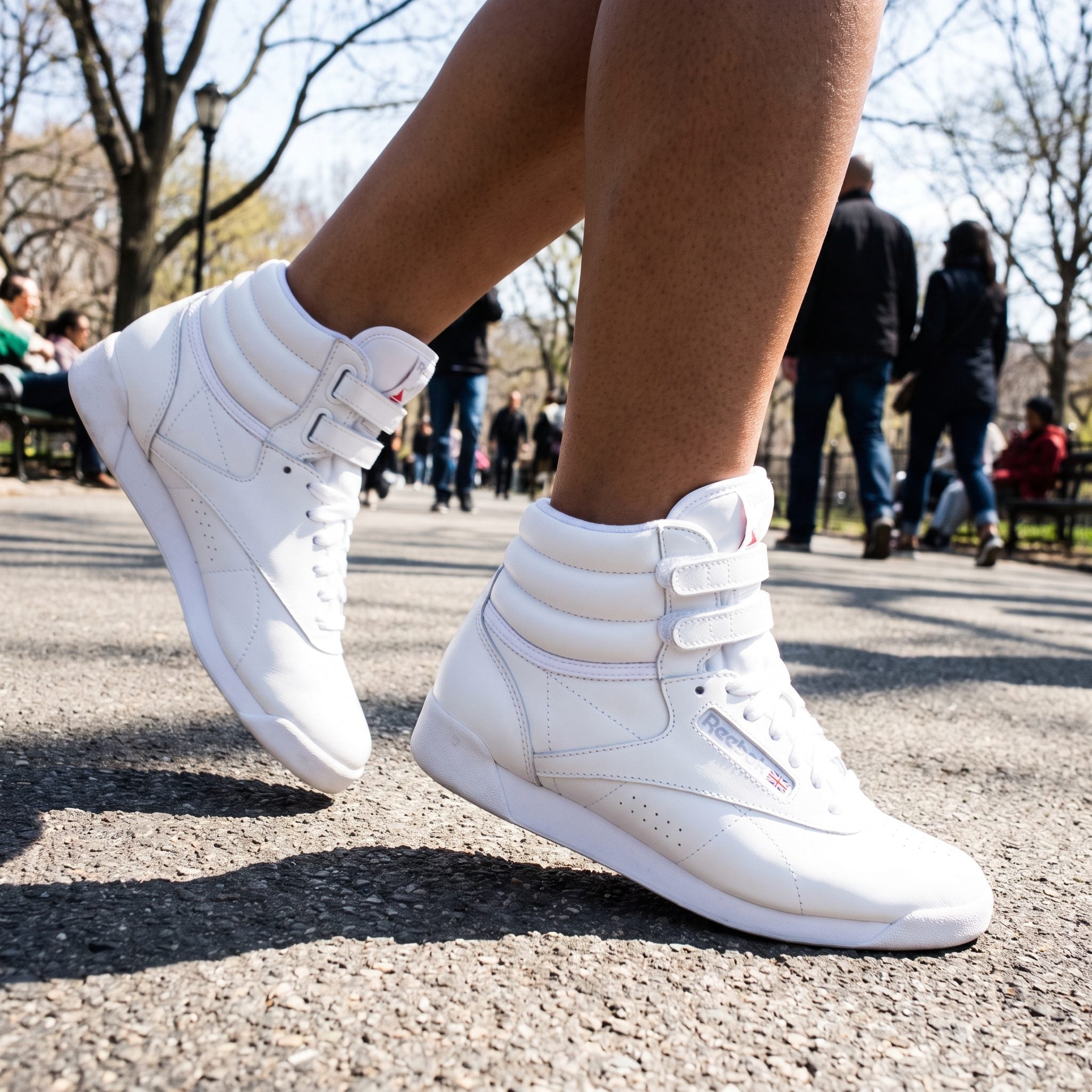 White High-Top Aerobics Sneakers