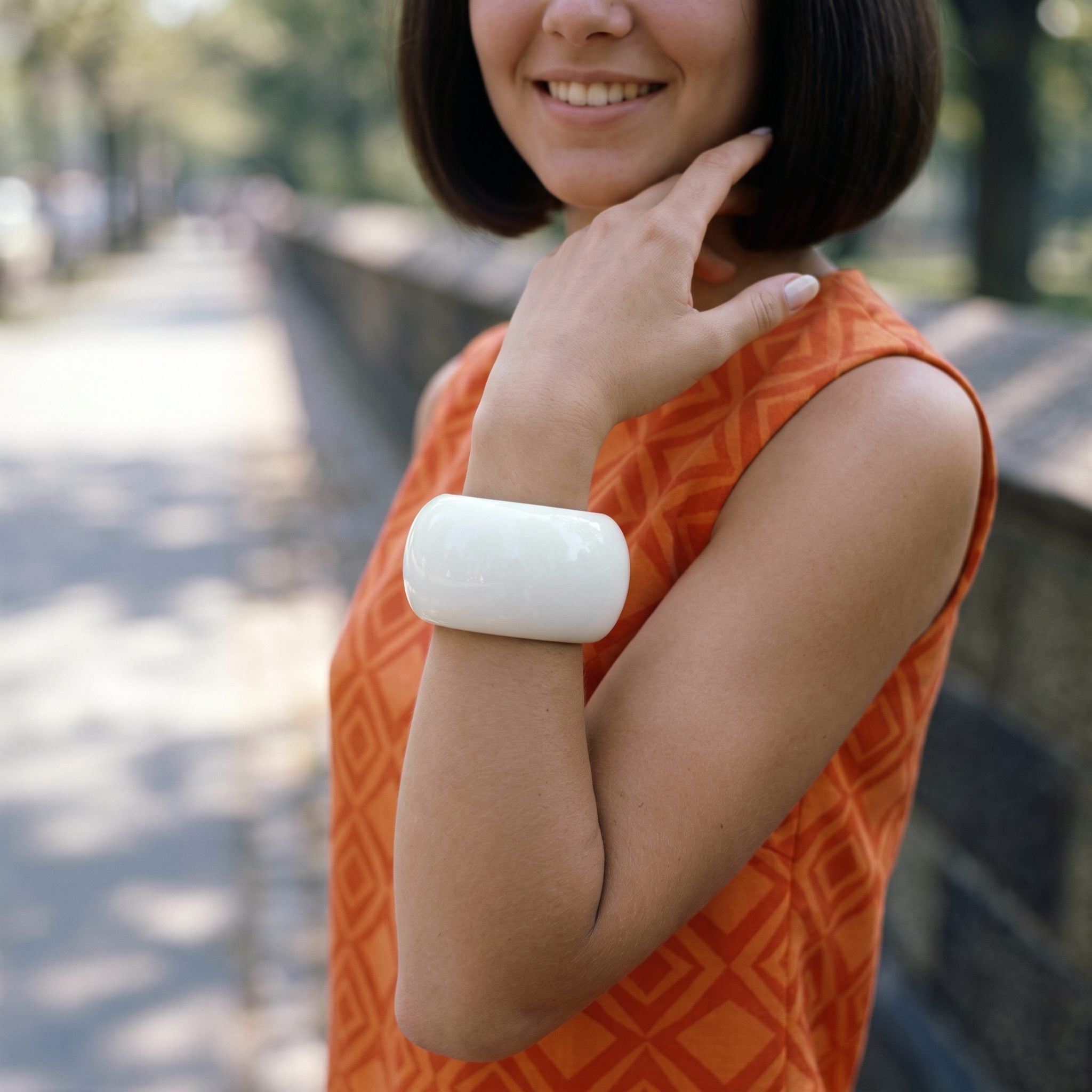 A Wide Plastic Cuff Bracelet You Could See Across the Room